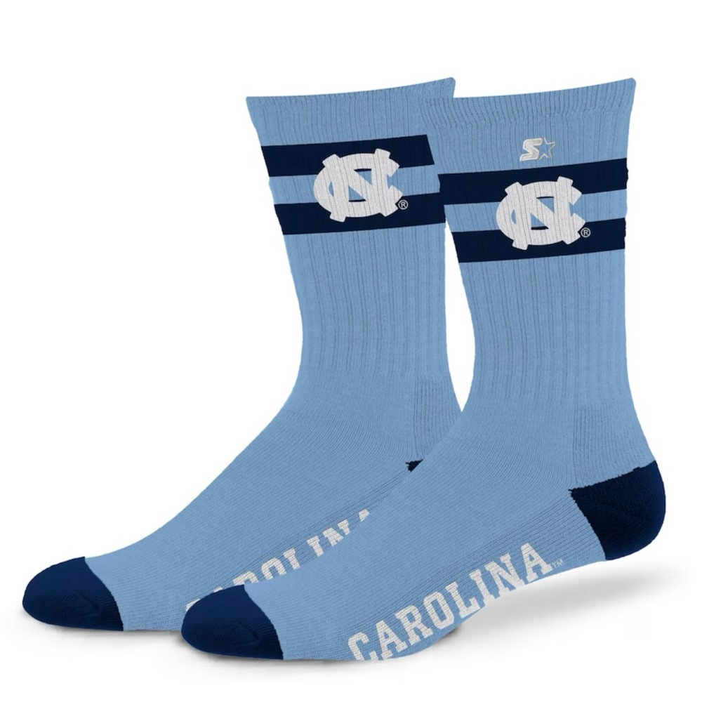 North Carolina Blue Athletic Crew Socks